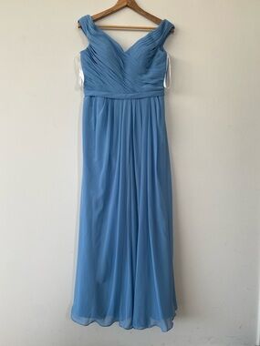 Azazie Sky Blue Chiffon Maxi Dress